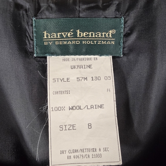 VINTAGE Harve Benard Dark Gray Sleeveless Dress 100% Wool Size 8 - Picture 5 of 10